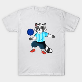 Cartoon raccoon playing soccer T-Shirt